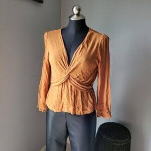 Cross Front V - Peplum Blouse Sz M